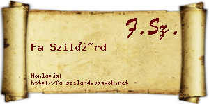 Fa Szilárd névjegykártya